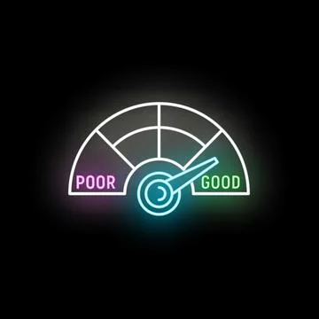 Credit score evaluation meter showing good performance rating Иллюстрация