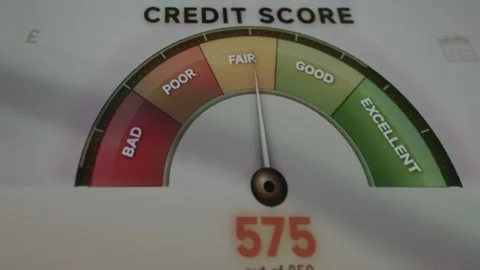 Credit score indicator indicated a fair credit score Stock Footage 333834992