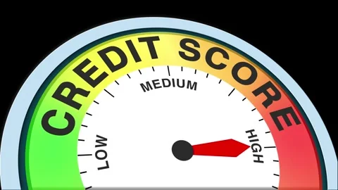 Credit Score Level Text or Word  Low and Medium to High Meter Concept Stock Footage 288547825