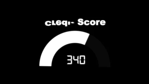 Credit score meter showing low numerical values. Digital gauge dial symbol .. Stock Footage 337022756