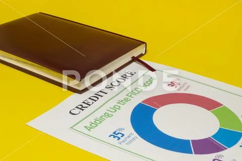 Credit score report with calculator Stock Photos