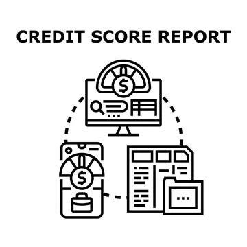 Credit score report data management and monitoring Stock Illustration