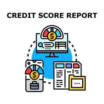 Credit score report data management and monitoring Stock Illustration
