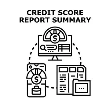 Credit score report summary concept vector illustration Stock Illustration