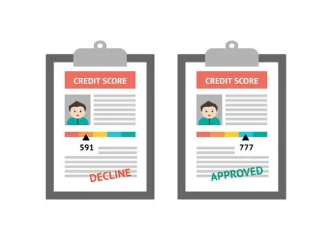 Credit score scale concept flat vector illustration Stock Illustration