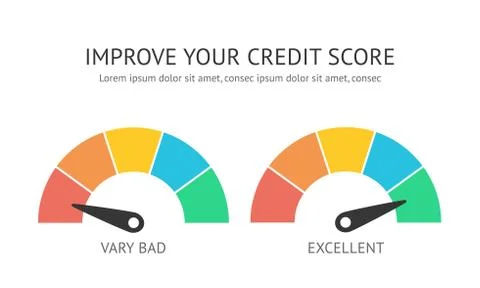 Credit score scale concept flat vector illustration Stock Illustration
