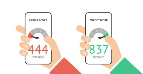 Credit score scale concept flat vector illustration Stock Illustration