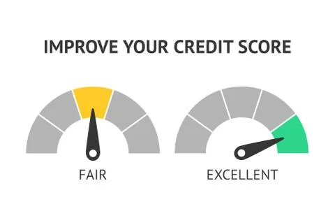 Credit score scale concept flat vector illustration Stock Illustration