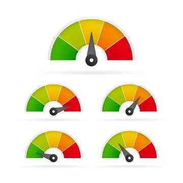 Credit score speedometer on white background. Stockillustratie