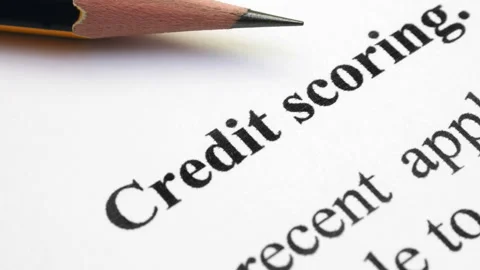 Credit Scoring Document with Pencil Close Up on White Background Stock Footage 333933469