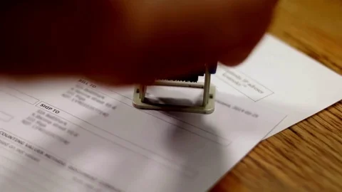 Credit stamp stamping document stamp Stock Footage 72248399