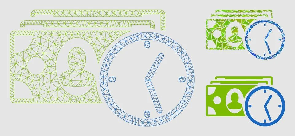 Credit Vector Mesh 2D Model and Triangle Mosaic Icon Illustrazione stock