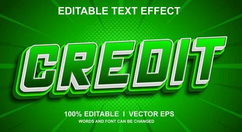 Credit vector text effect with modern style design Illustration