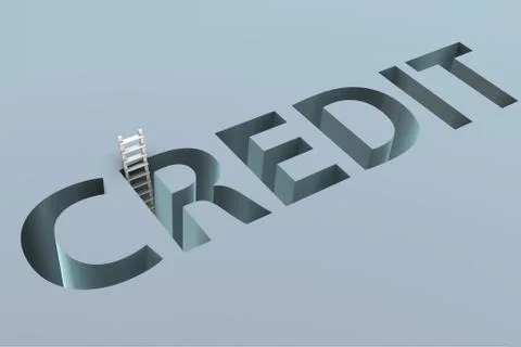 Credit word in the concept of borrowing Illustrazione stock