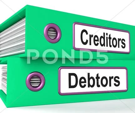 Creditors debtors files shows lending and borrowing Stock Illustration