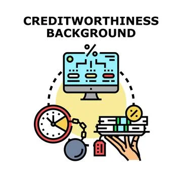Creditworthiness background analysis for financial decision making Stock Illustration