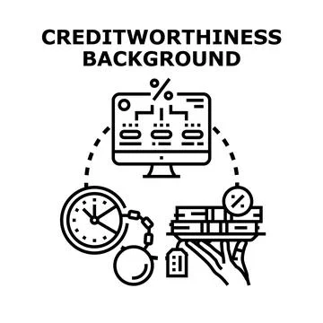 Creditworthiness background analysis for financial decision making Stock Illustration