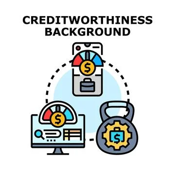 Creditworthiness background checking financial strength concept Stock Illustration