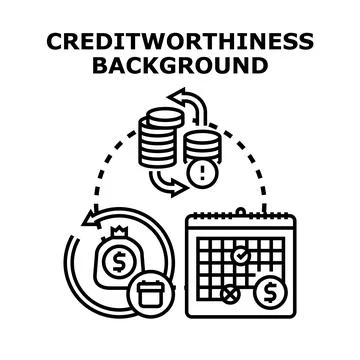 Creditworthiness background financial evaluation concept illustration Stock Illustration