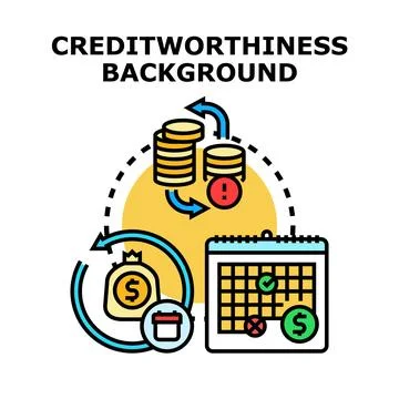 Creditworthiness background financial evaluation concept illustration イラスト素材