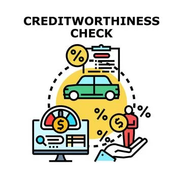 Creditworthiness check concept for financing application Stock Illustration