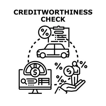 Creditworthiness check concept for financing application Stock Illustration