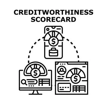 Creditworthiness scorecard vector concept illustration measuring finance risk Stock Illustration
