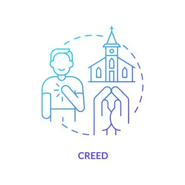 Creed blue gradient concept icon Stock Illustration