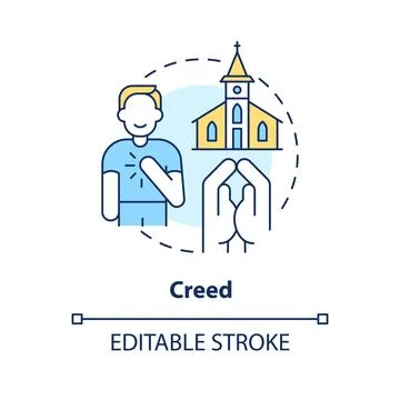 Creed concept icon Stock Illustration