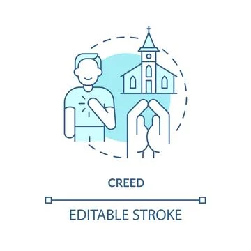 Creed turquoise concept icon Stock Illustration