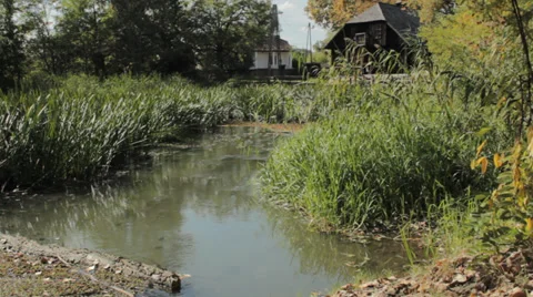 Creek and Mill Stock Footage 32453967