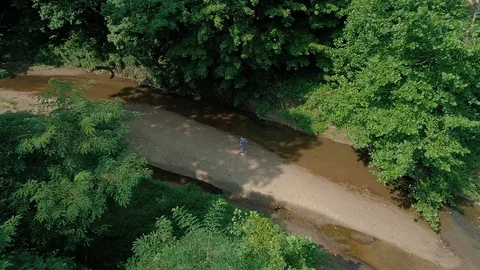 Creek by Covered Bridge Stock Footage 97042773