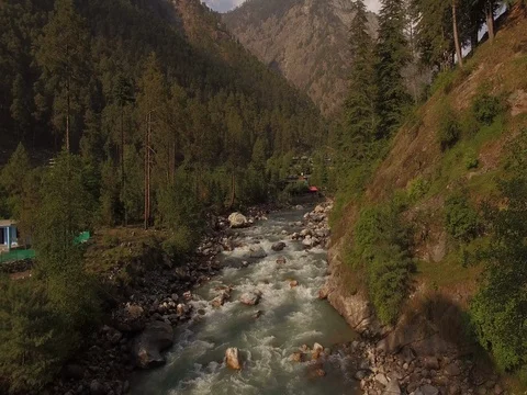 Creek at Foot of the Mountains Stock Footage 80983062