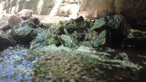 CREEK PAN INSIDE TUNNEL Stock Footage 194861114