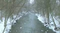 Creek with Snow Falling HD Footage