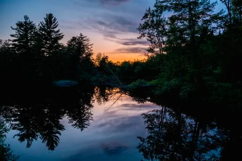 Creek at sunset Stock Photos