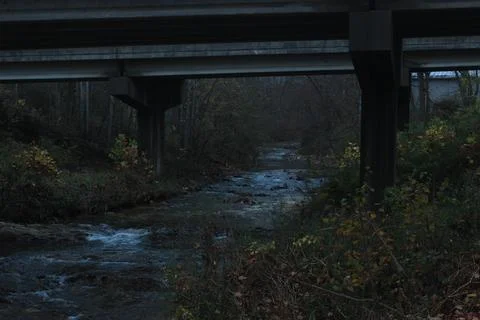 Creek Under the Road Stock Photos