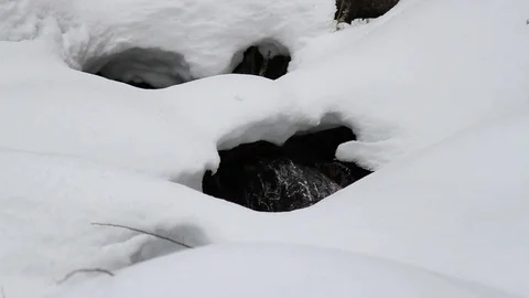 Creek under snow - Stock Footage 86534616