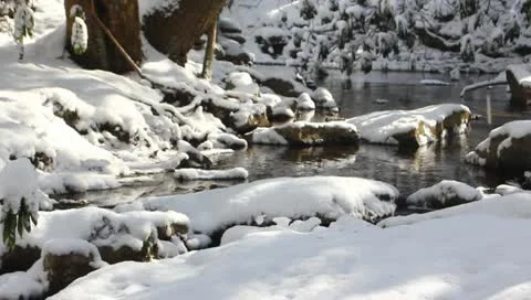 A creek in the winter Stock Footage 10750790