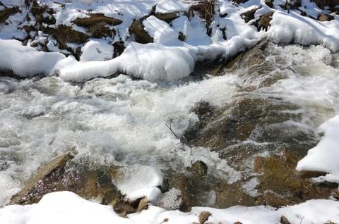 Creek in winter Stock Photos