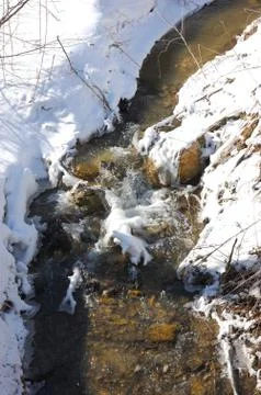 Creek in winter Stock Photos