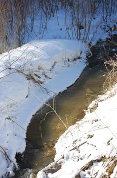 Creek in winter Stock-Fotos