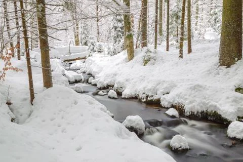 Creek in winter Stock Photos