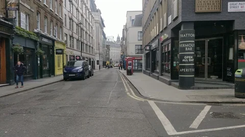 CREEOY EMPTY STREETS DURING COVID-19 CENTRAL LONDON LOCKDOWN, 4K Stock Footage 126707611