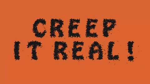 Creep it real bat typeface orange screen Stock Footage 314698832