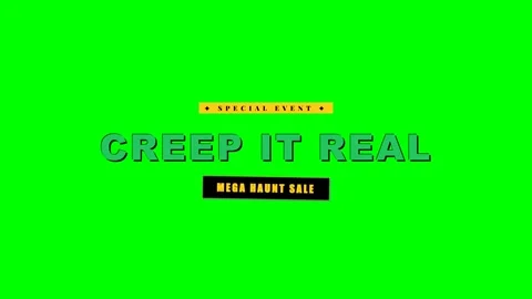 Creep It Real Mega Haunt Sale Halloween Green Screen 4K Sale Title 库存影片 345818858
