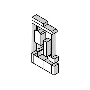 Creep testing materials engineering isometric icon vector illustration Illustrazione stock