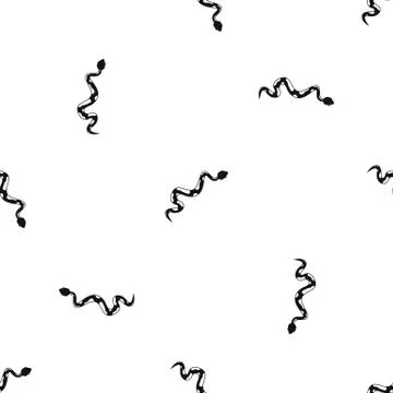 Creeping snake pattern seamless black Illustrazione stock