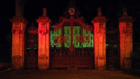 Creepy Asylum Gate Stock Photos