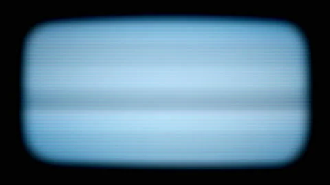Creepy blue television screen animation, vignette with flickering lines Stock Footage
